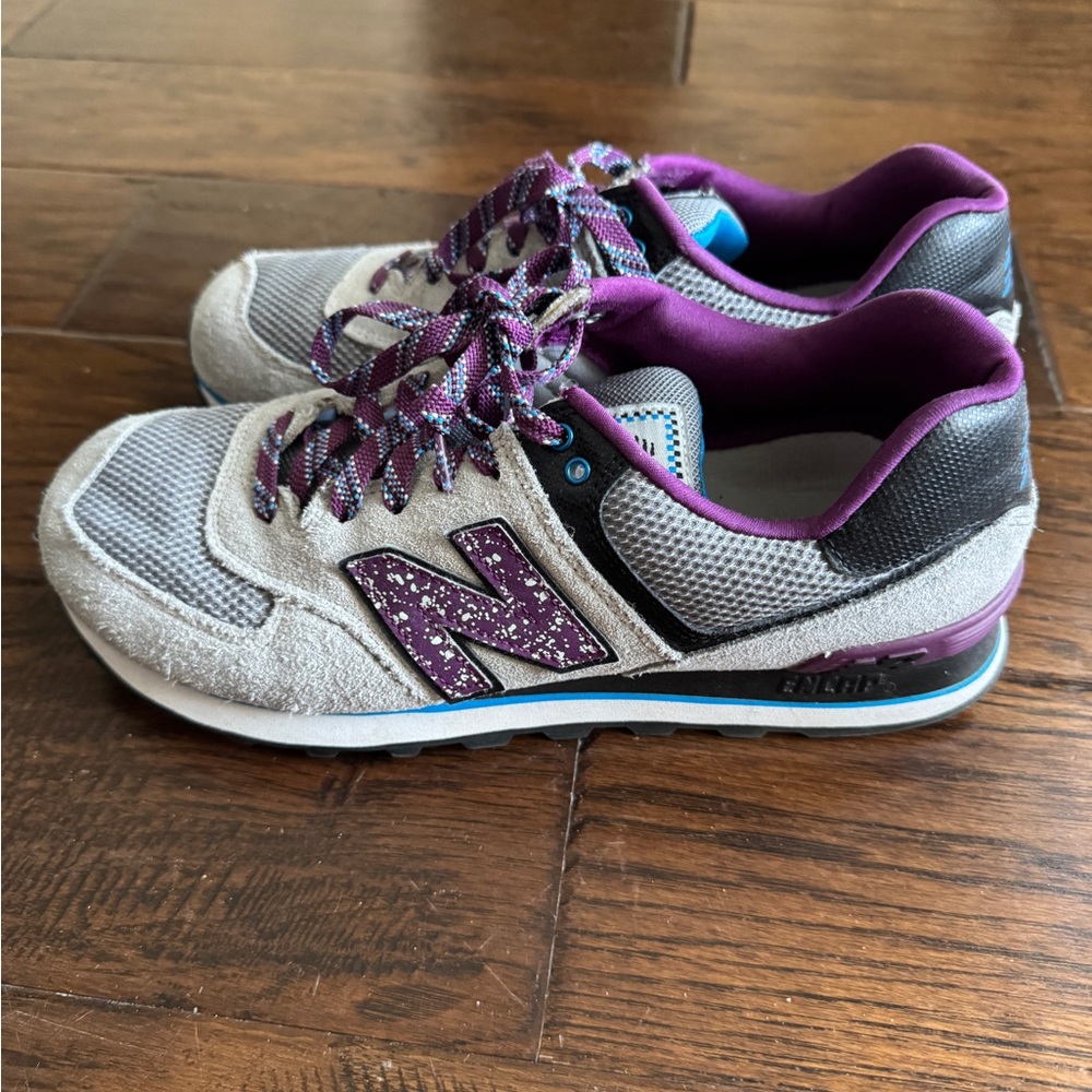 New Balance Gray and Purple Sneakers